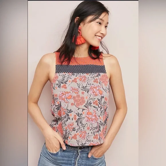 Anthropologie Meadow Rue Boho Floral Sleeveless Women’s Top. Size: XS - Picture 1 of 12